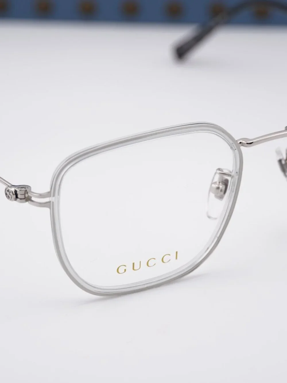 Gucci GG1852OA 004 Square Eyeglasses 53mm - Grey / Silver